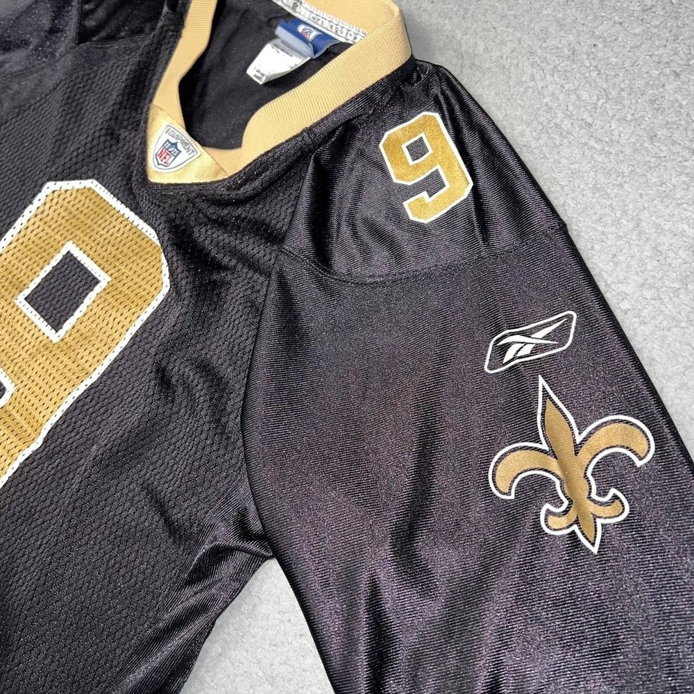 Reebok New Orleans Saints Drew Brees OnField Jersey Youth Sz L Black #9 2-Sided - Picture 3 of 10